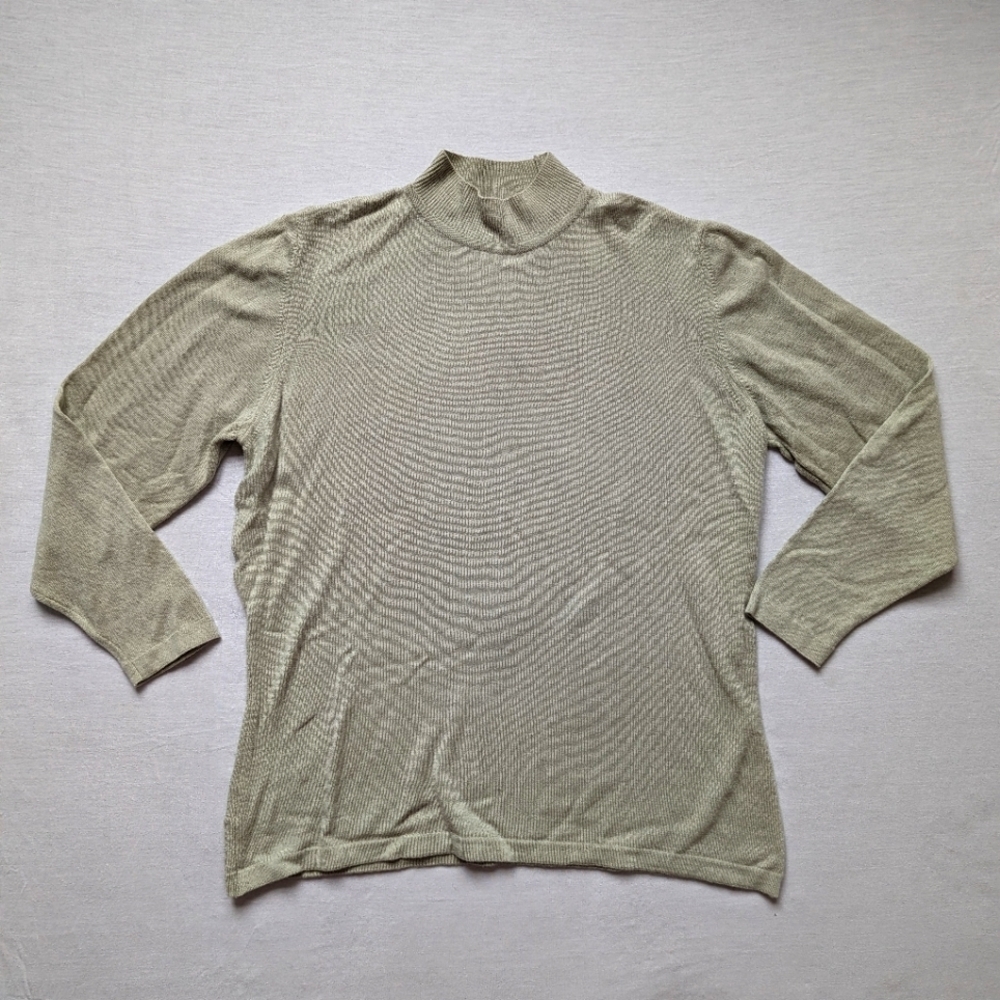 Marks & Spencer olive green wool turtleneck sweater size XLarge